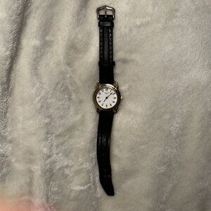 🕰️ Vintage Bulova Watch • 1990s Classic • Black Leather Band